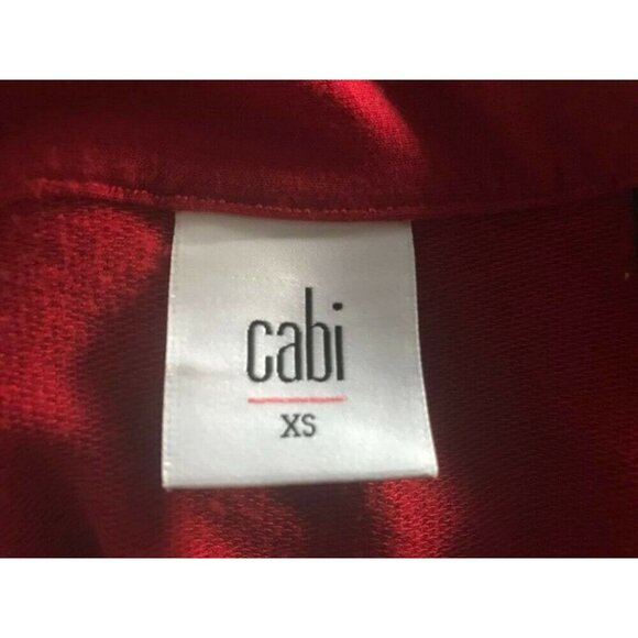 CAbi Tess Tee Top Size XS Tie V-Neck Style #3804 Red Stretchy Jersey Knit - Picture 6 of 7